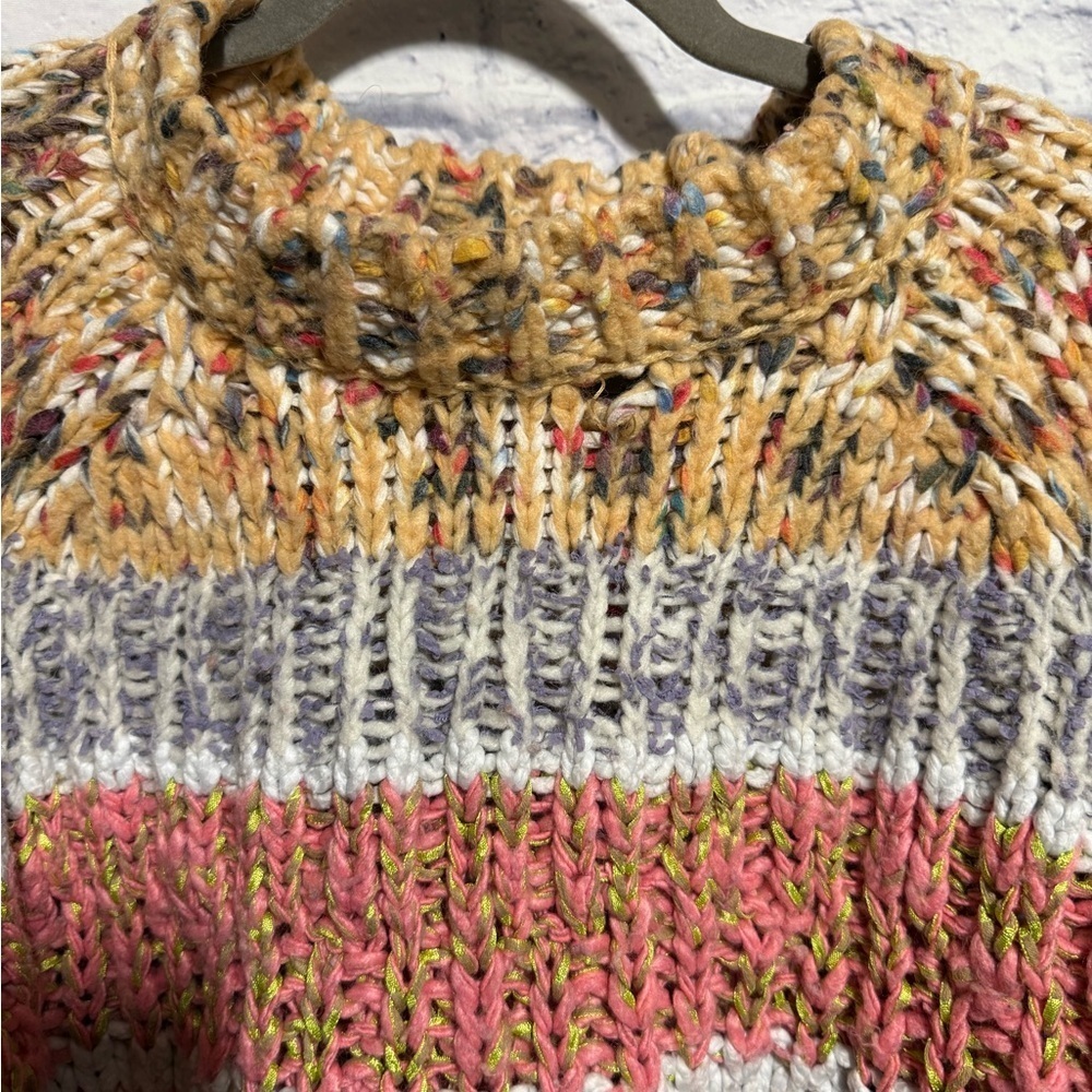 By Anthropologie Chunky Knit Sweater with Multicolor Accents, Size Small - Picture 8 of 15